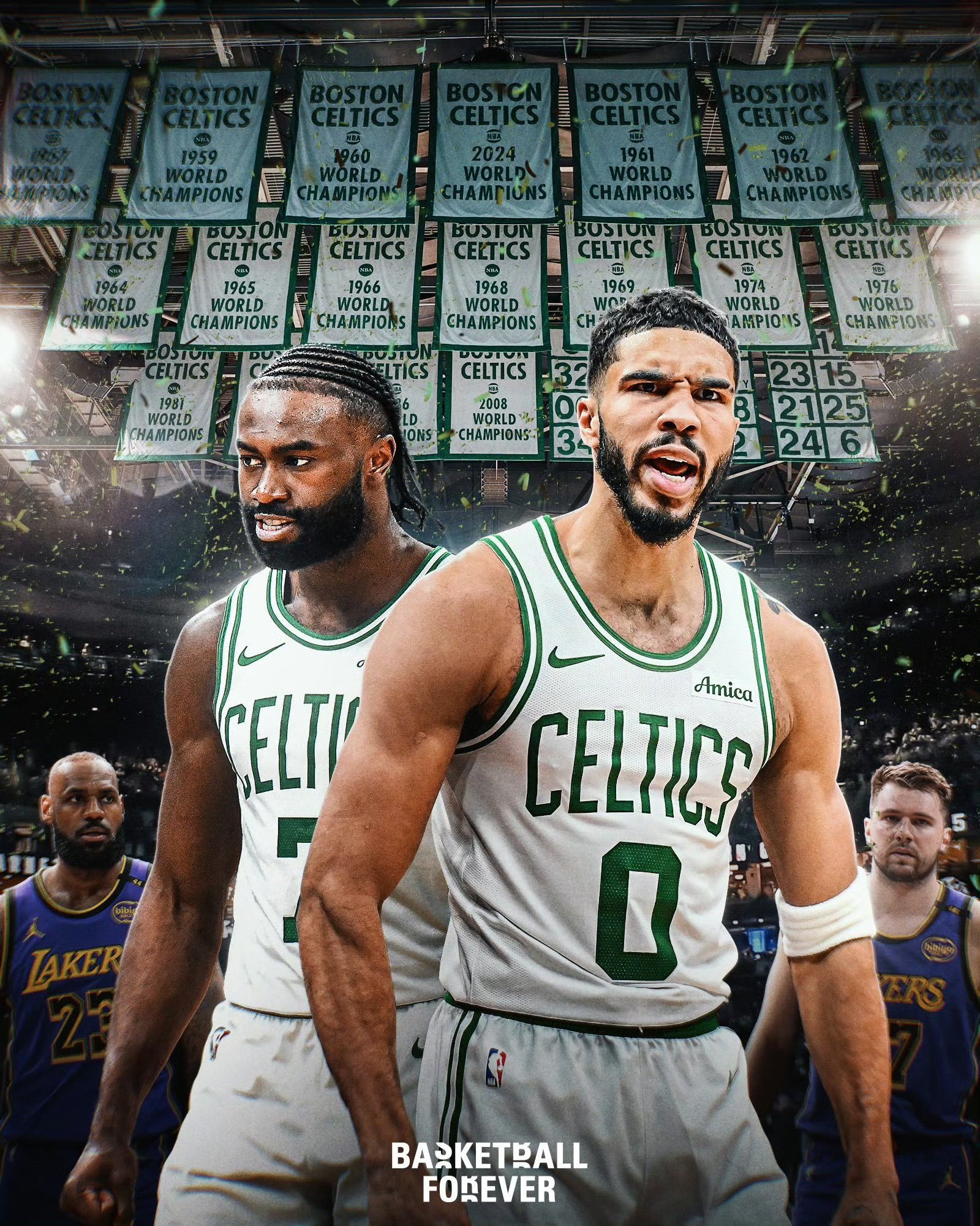 包含塔图姆回归赛场，突破纪录首场状态亮眼，湖人观众沸腾！的词条